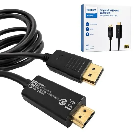 Philips SWA3129A/93 5 Metre DisplayPort to HDMI 4K 30Hz Kablo Altın Kaplama resmi
