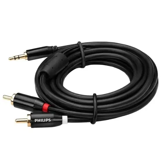 Philips SWR2121B/93 3.5mm Stereo 2 RCA AUX Ses Kablosu 3 Metre Hi-Fi resmi