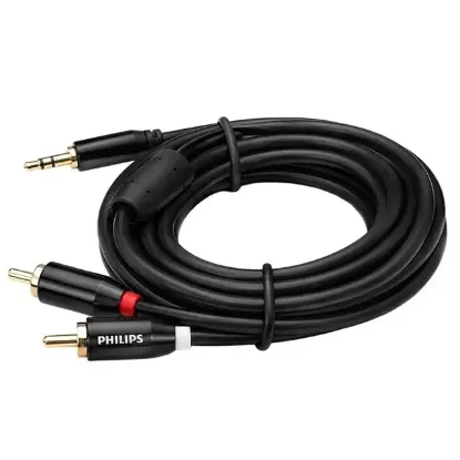 Philips SWR2121B/93 2 Metre 3.5mm Stereo 2 RCA AUX Ses Kablosu resmi