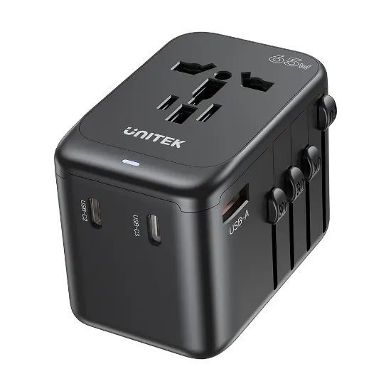 UNITEK 65W UNIVERSAL TRAVEL ADAPTÖR (P1122ABK01) resmi