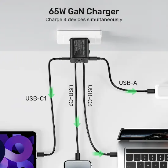 UNITEK 65W UNIVERSAL TRAVEL ADAPTÖR (P1122ABK01) resmi