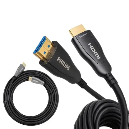 Philips SWR3019W/93 100 Metre 4K 60Hz AOC Fiber Optik HDMI Kablo Çinko Alaşım Gövde resmi