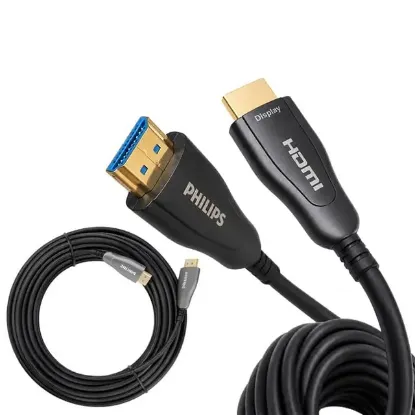Philips SWR3019W/93 60 Metre 4K 60Hz AOC Fiber Optik HDMI Kablo Çinko Alaşım Gövde resmi
