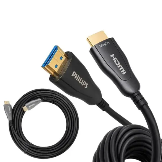 Philips SWR3019W/93 50 Metre 4K 60Hz AOC Fiber Optik HDMI Kablo Çinko Alaşım Gövde resmi