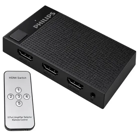 Philips SWV9023D/93 5-Giriş 1-Çıkış 4K HDMI Switch (Seçici) resmi