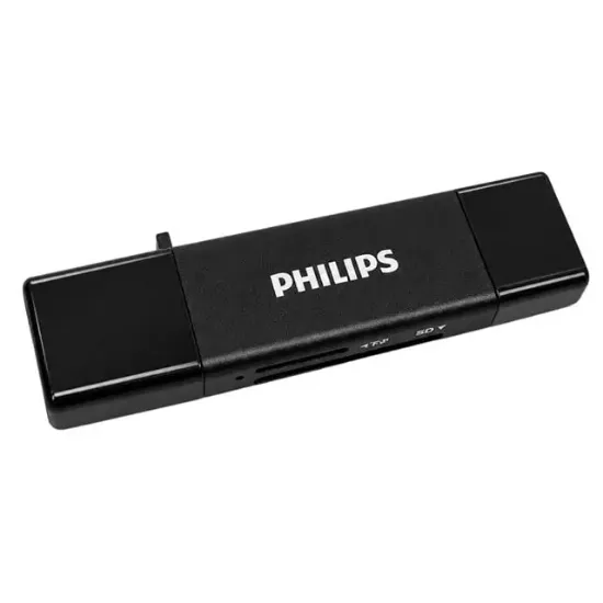 Philips SWR1617B/93 USB 3.0 & USB-C Çift Girişli SD/TF Kart Okuyucu - OtG Destekli resmi