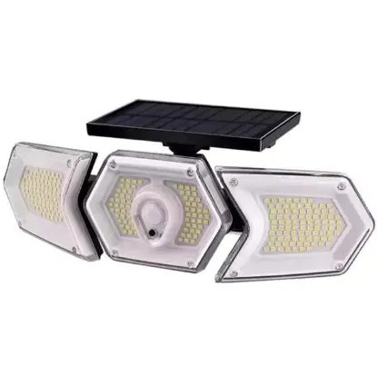 Powermaster Solar Güneş Enerjili Geniş Açılı Çift Kanatlı 254 SMD Ledli 3 Modlu Beyaz İndüksiyon Lambası W774A resmi