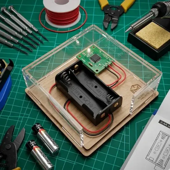 PowerMaster Plastik Siyah Pil Yuvası 2'Li AA (IC-233A) resmi