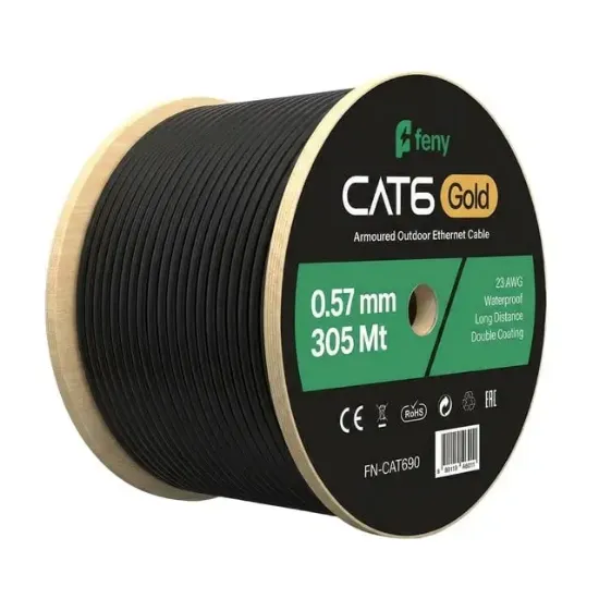 Feny FN-CAT690 305 Metre 23 AWG 0.57mm Dış Mekan Cat6 UTP Kablo resmi