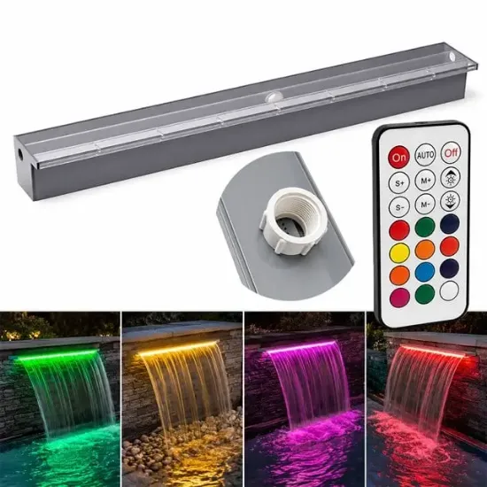 Powermaster PM-37796 Havuz ve Bahçe Şelale Başlığı 150cm RGB LED'li Uzaktan Kontrollü resmi