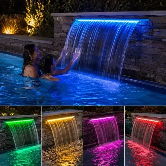 Powermaster PM-37796 Havuz ve Bahçe Şelale Başlığı 150cm RGB LED'li Uzaktan Kontrollü resmi
