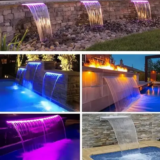 Powermaster PM-37796 Havuz ve Bahçe Şelale Başlığı 150cm RGB LED'li Uzaktan Kontrollü resmi