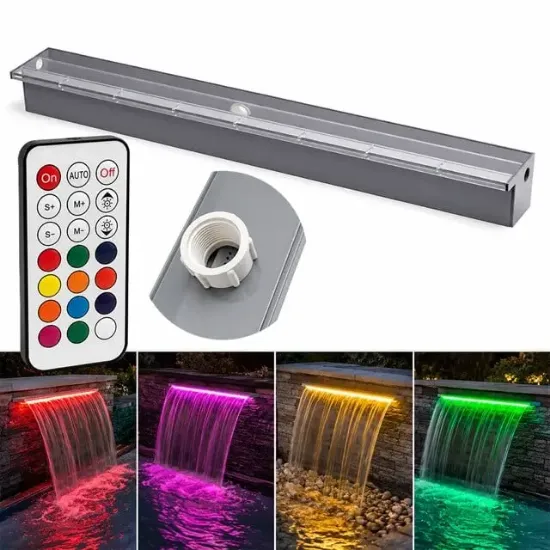 Powermaster PM-37795 Havuz ve Bahçe Şelale Başlığı 90cm RGB LED'li Uzaktan Kontrollü resmi