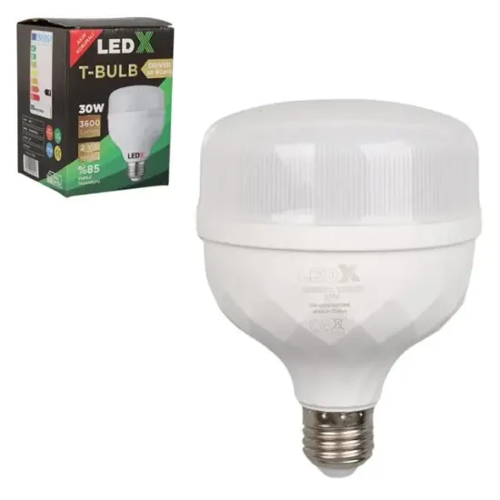 LedX AL-TB30 Akım Korumalı 30 Watt 3600 Lümen E27 Beyaz Kristal Torch Led Ampul                          resmi