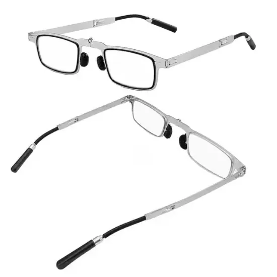 Sunup SN-37734 Katlanabilir Taşınabilir Metal Presbiyopi Okuma Gözlüğü (+1 Dioptri) Mavi Işık Filtreli resmi