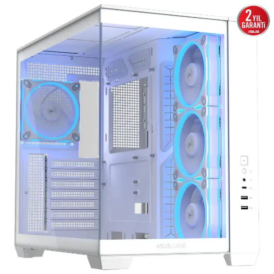 ASUS A32 PLUS M-ATX 3.2 GEN 2X1 TYPE C PORTU VE 360MM AIO CPU SOĞUTUCU & 420MM EKRAN KARTIYLA UYUMLU BEYAZ resmi