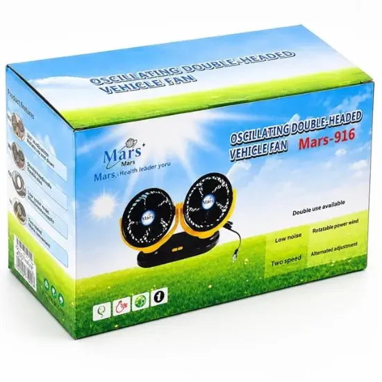 Powermaster X916 12 Volt Dc Usb Girişli Masaüstü 2’Li Plastik Ev-Ofis-Araç Fanı resmi