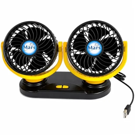 Powermaster X916 12 Volt Dc Usb Girişli Masaüstü 2’Li Plastik Ev-Ofis-Araç Fanı resmi
