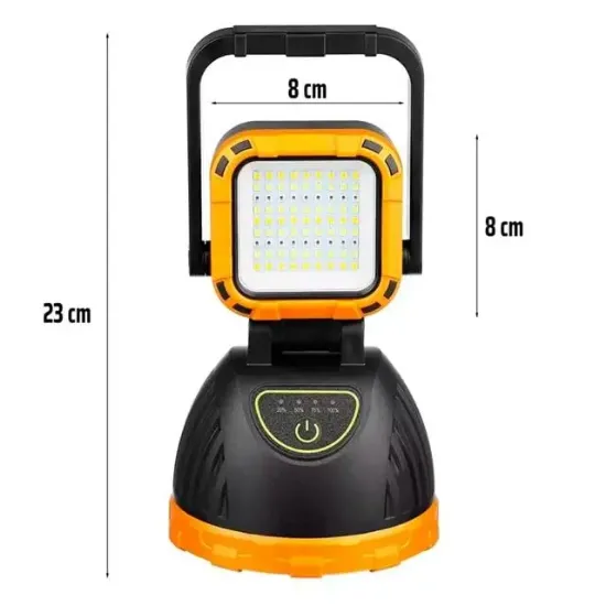 PowerMaster PM-8033A Solar Şarjlı 6 Modlu EL Feneri Ve Işıldak Acil Durum Lambası (Beyaz Sarı Kırmızı) resmi