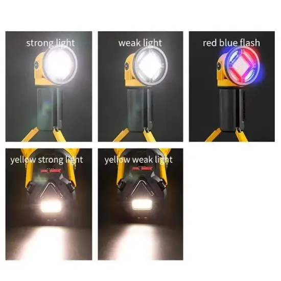 PowerMaster MX-W5164-3 Kırmızı Mavi Çakarlı COB Ledli Şarjlı Kamp El Feneri Işıldak resmi