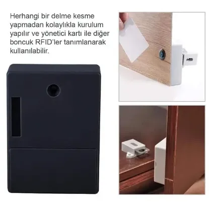 PowerMaster PM-26971 Gizli Çekmece Dolap RFID Kapı Güvenlik Kilidi resmi