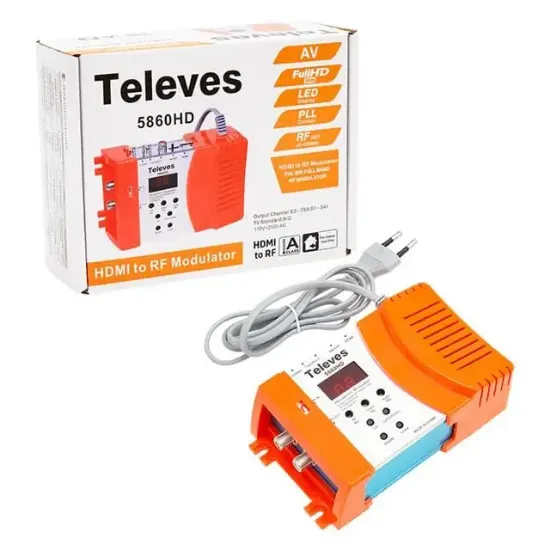 Televes 5860HD HDMI+AV Giriş Full Band Rf Modülatör resmi