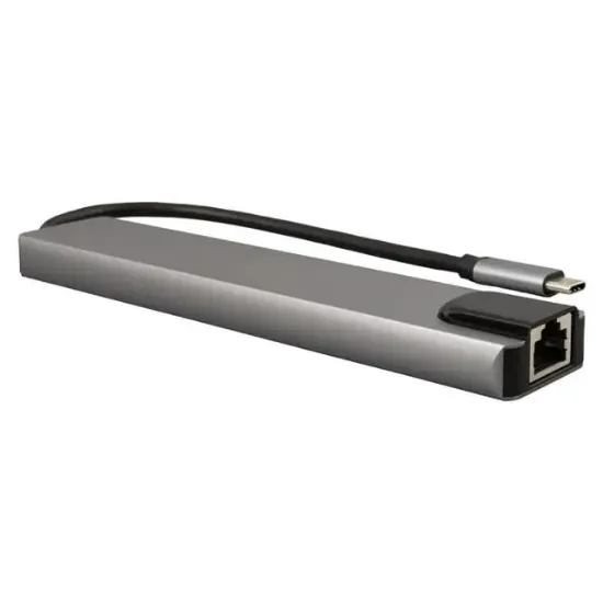 Powermaster Type-C 8in1 HDMI Çok Fonksiyonlu USB 3.0 Dock Station (Macbook - PC - Playstation - Xbox) resmi