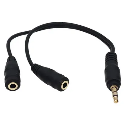 Powermaster 3.5 Mm Erkek-2 Stereo Dişi Kulaklık Çoklayıcı Kablo resmi