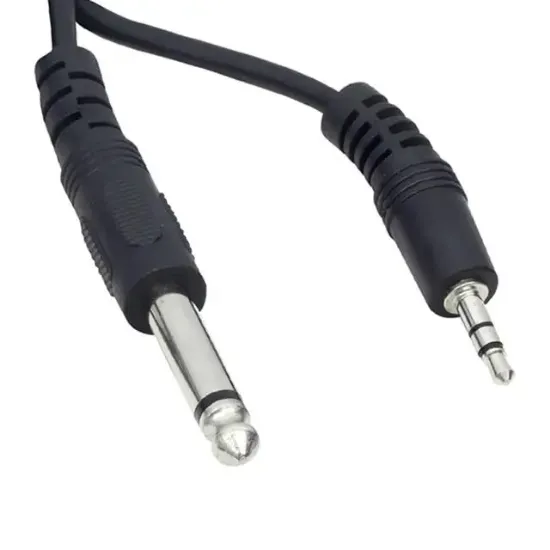 3.5 Mm Stereo Erkek-6.3 Mm Mono Erkek 1 Metre Ara Kablo resmi