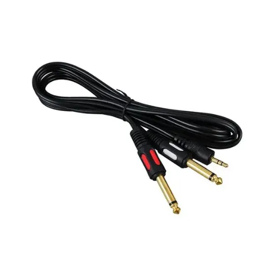 Powermaster PM-4284 3.5 mm Stereo Erkek/2x6.3mm Mono Erkek 1.5 Metre Kablo resmi
