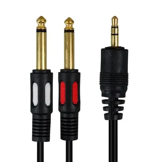 Powermaster PM-4284 3.5 mm Stereo Erkek/2x6.3mm Mono Erkek 1.5 Metre Kablo resmi