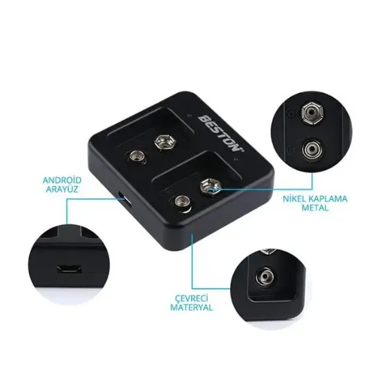 Beston M7005 Siyah 2 X 9 Volt Pil Şarj Cihazı resmi