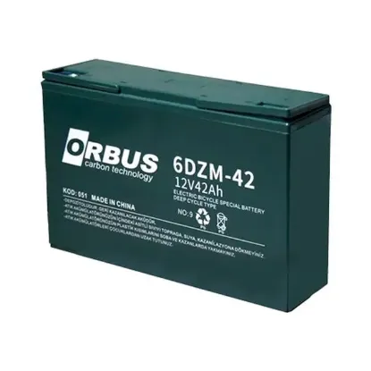 Orbus 12 Volt 42 Amper Elektrikli Bisiklet Aküsü 6DZM-42 (270x77x170 Mm) resmi