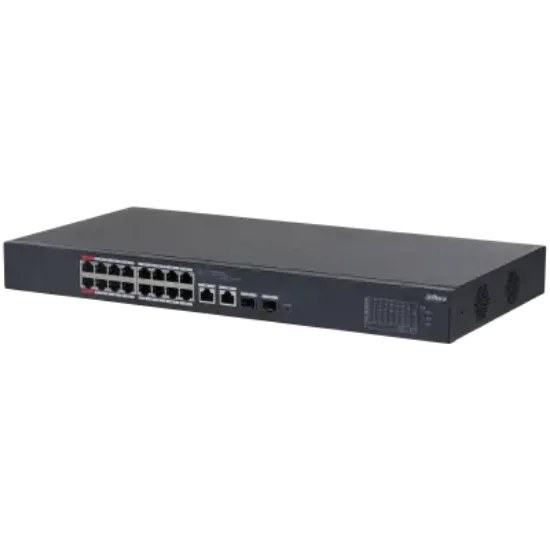 DAHUA CS4218-16ET-240 16 PORT 16XFE-2XGE-2XGE/SFP YÖNETİLEBİLİR 240W POE SWİTCH resmi