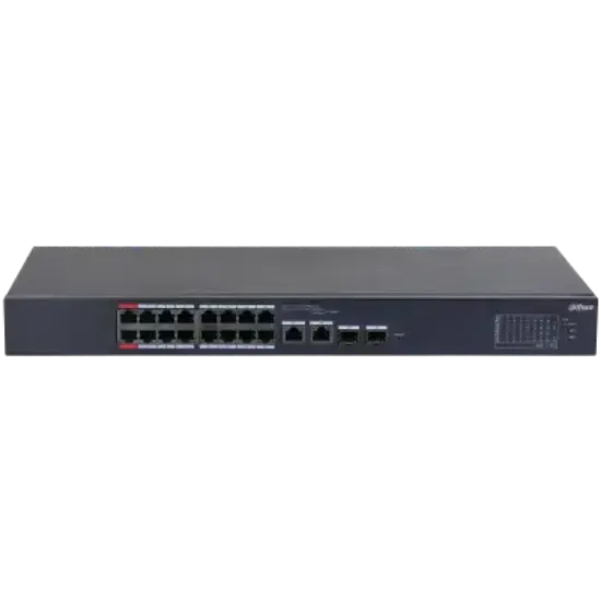 DAHUA CS4218-16ET-240 16 PORT 16XFE-2XGE-2XGE/SFP YÖNETİLEBİLİR 240W POE SWİTCH resmi