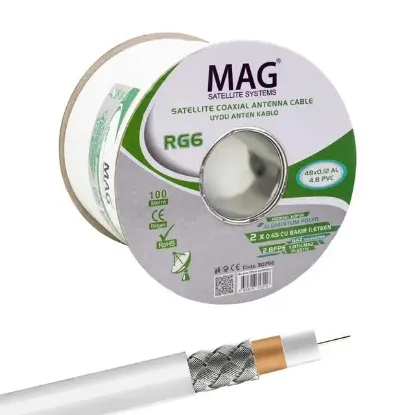 Mag RG59 Fa Mini Dual Bitişik Kablo 100 Metre resmi
