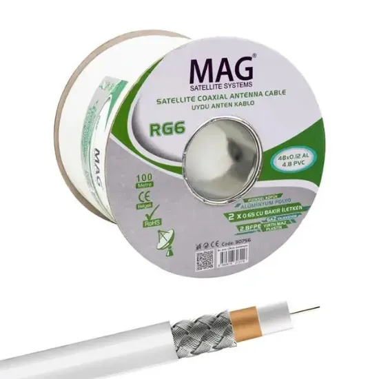 Mag RG59 Fa Mini Dual Bitişik Kablo 100 Metre resmi