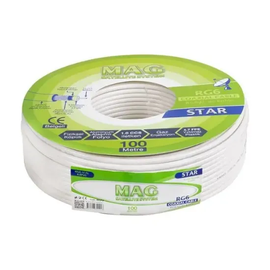 Mag RG6-U4 İthal Anten Kablosu 100 Metre resmi