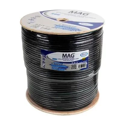 Mag RG6-U6 Cu-Cu Bakır Yeşil Anten Kablo 300 Mt resmi