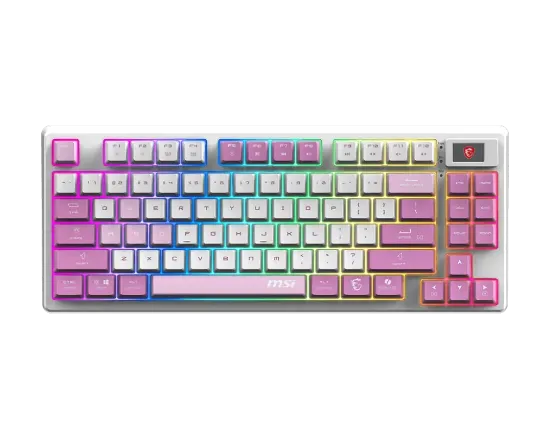 MSI FORGE GK600 TKL W VIOLET TR GAMING KLAVYE resmi