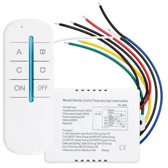 Weko WK-28838 4 Kanallı Uzaktan Kumandalı Aydınlatma Kontrol Anahtarı Avize Modülü resmi