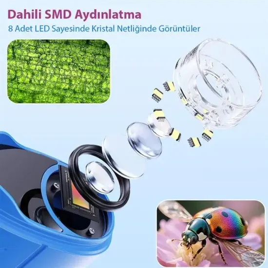 Sunup SN-37895 Çocuklar İçin Dijital Mikroskop 1000x Büyütme, 2.0" IPS Ekran ve Taşınabilir  resmi
