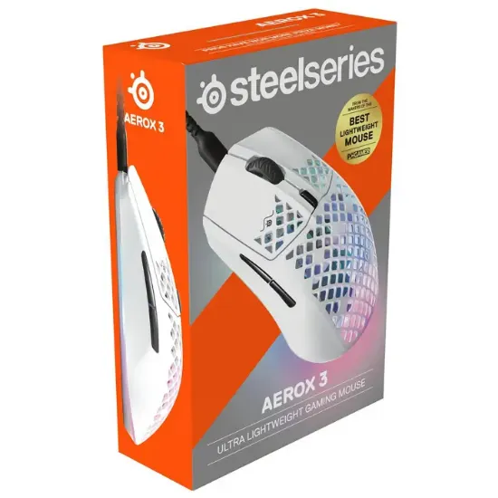 STEELSERIES AEROX 3 MOUSE SNOW 62603 resmi