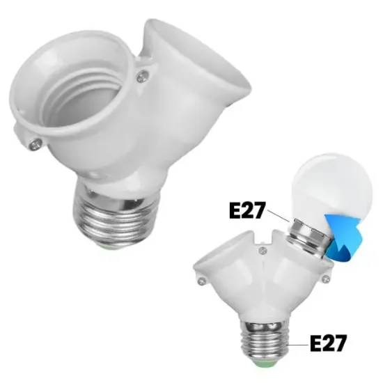Ledx DY-101 E27 Duy Çoğaltıcı (Tek Duydan Çift E27 Lamba Bağlantısı) resmi