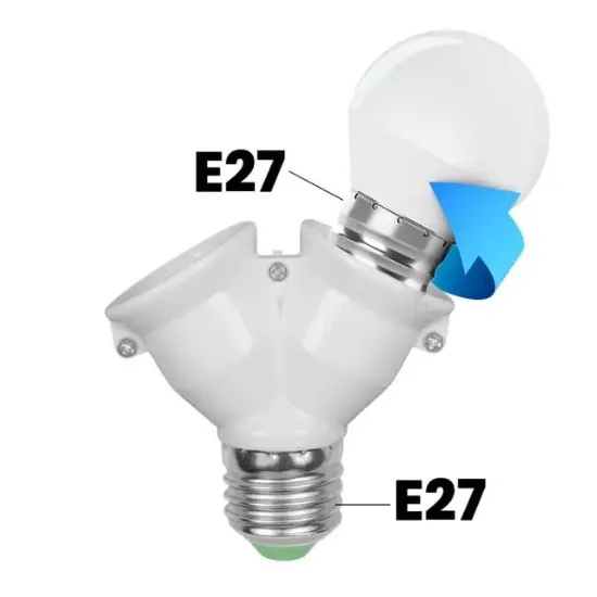 Ledx DY-101 E27 Duy Çoğaltıcı (Tek Duydan Çift E27 Lamba Bağlantısı) resmi