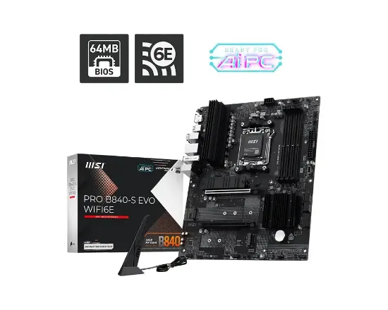 MSI PRO B840-S EVO WIFI6E GAMING ANAKART resmi