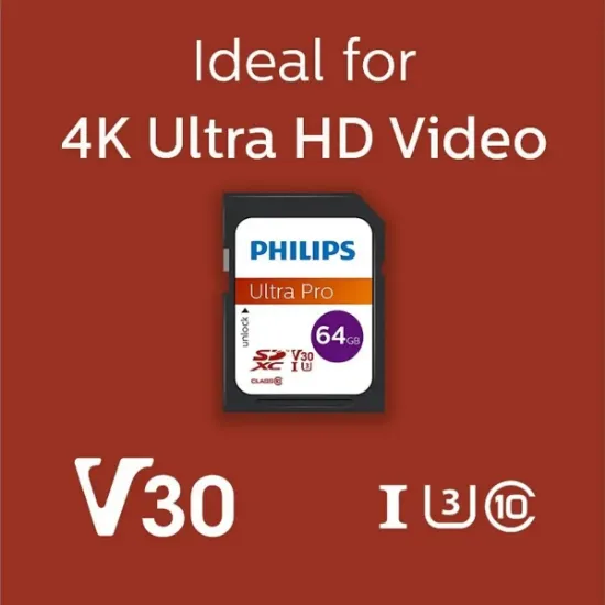 PHILIPS 64GB SDXC 100MB/S C10 FM64SD65B/00 resmi