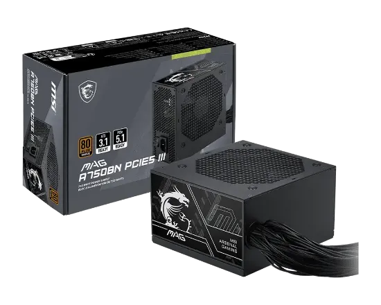 MSI MAG A850GL PCIE5 850W 80+GOLD POWER SUPPLY resmi