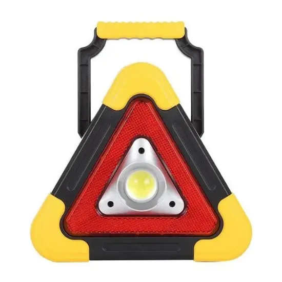 Powermaster HB-6609 Solar Şarjlı 500 Lümen Çok Fonksiyonlu Üçgen Reflektör Işıklı İkaz Lambası resmi