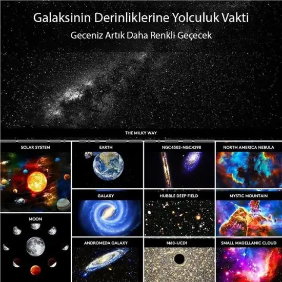 PowerMaster PM-26368 Galaksi Yıldız Projektörlü Gece Lambası resmi